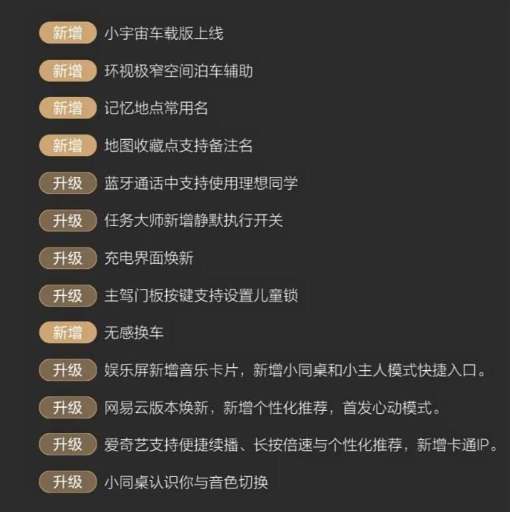 理想L及理想MEGA系列OTA 8.0升级新增功能优化体验