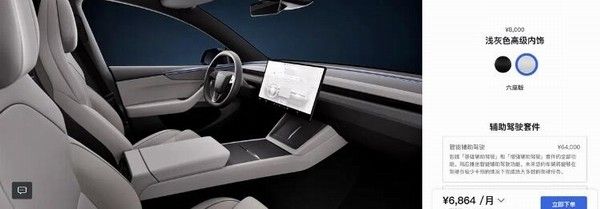 特斯拉ModelYL浅灰色高级内饰价格8000元