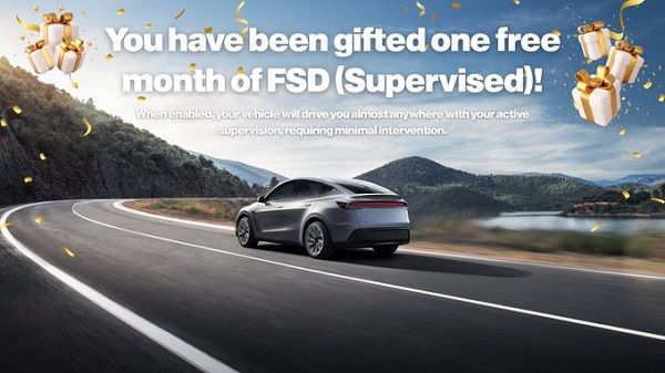 特斯拉美国市场推出FSD监督版软件订阅赠送计划