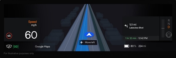 谷歌地图实时车道引导应用于极星4电动汽车