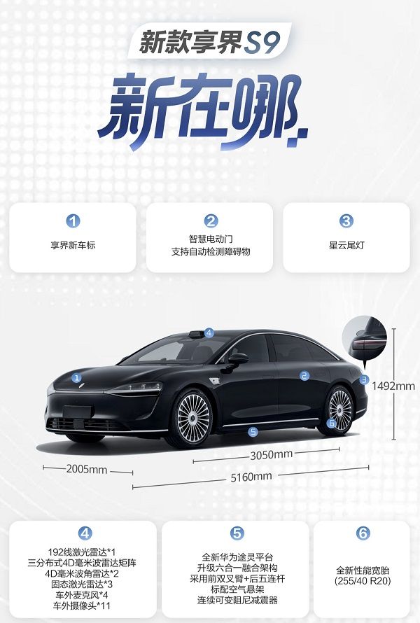 全景智慧旗舰轿车享界S9将于11月7日开启预订