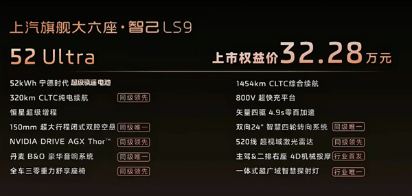 智己汽车旗舰SUV车型LS9正式上市价格参数配置