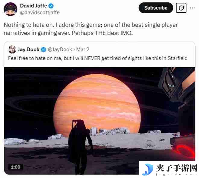 星空：最佳单机叙事游戏？大卫·杰夫的惊人之语引发热议