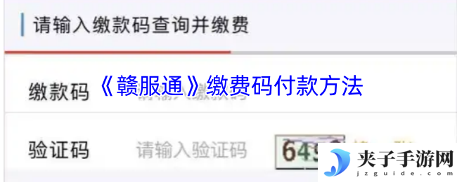 《赣服通》缴费码付款方法