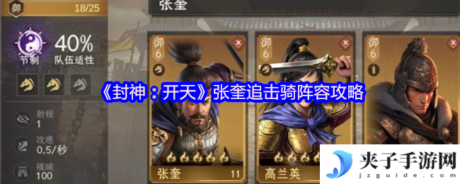 《封神：开天》张奎追击骑阵容攻略